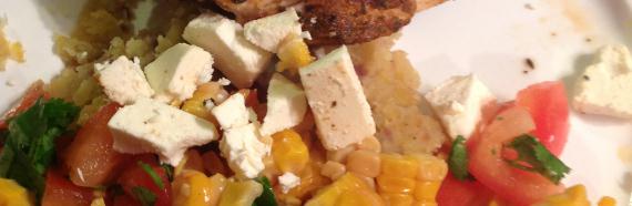 Cajun chicken with grilled corn salsa