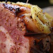 Glazed ham with wholegrain mustard