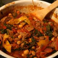 Baked Lamb with Chickpeas & Spinach