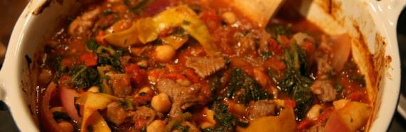 Baked Lamb with Chickpeas & Spinach